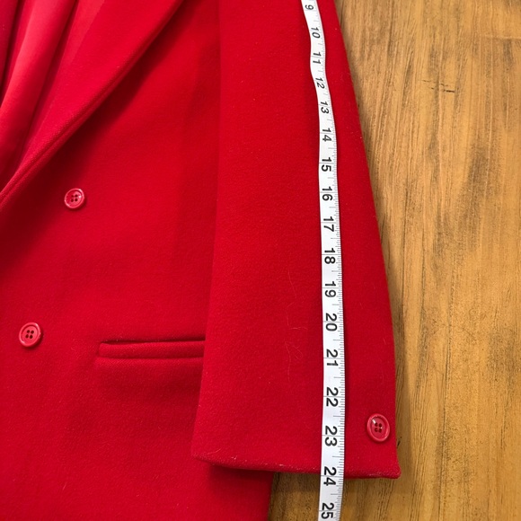 ELLIOTT LAUREN Vintage Red Wool Double Breasted Blazer Jacket Size 12 - Picture 8 of 9